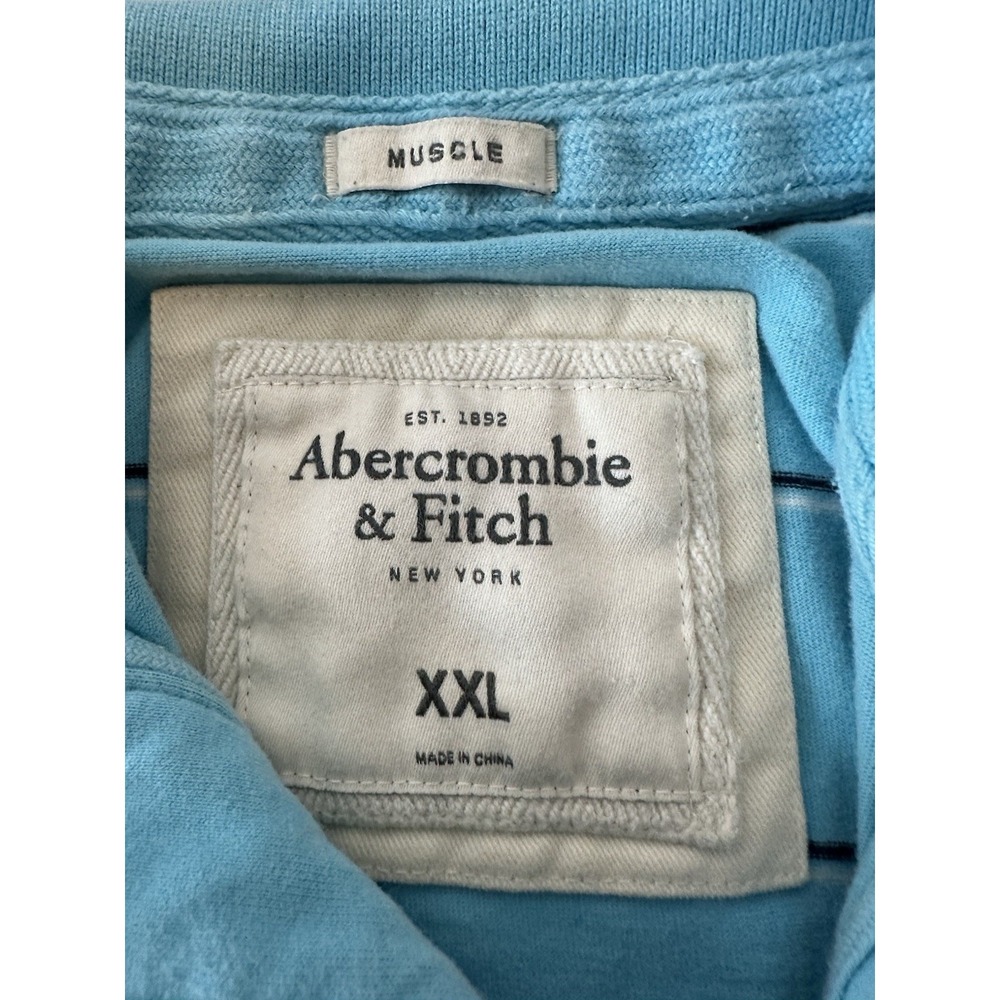 Abercrombie & Fitch A&F Short Sleeve Polo Shirt Mens XXL Top Tee Deer Logo - Picture 3 of 9